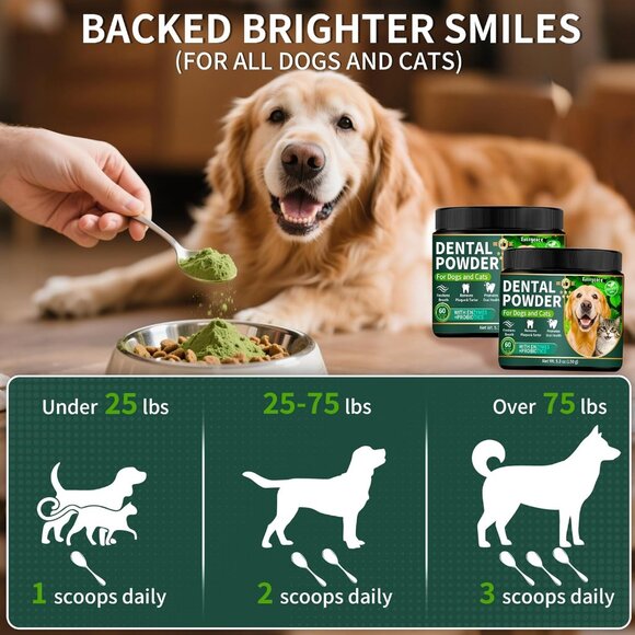 Dog Dental Powder, Dog Teeth Cleaning Powder with Natural Herbal Blend 5.3Oz - Picture 3 of 7